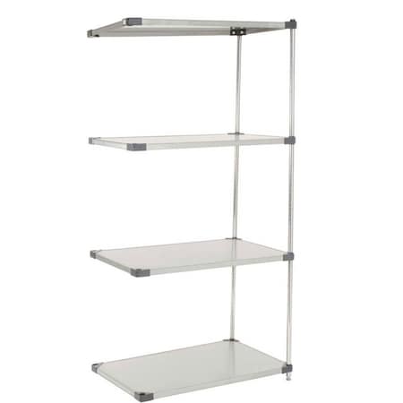 Nexel 5 Tier Solid Stainless Steel Shelving Add-On Unit, 36W x 18D x 86H A18368SS5